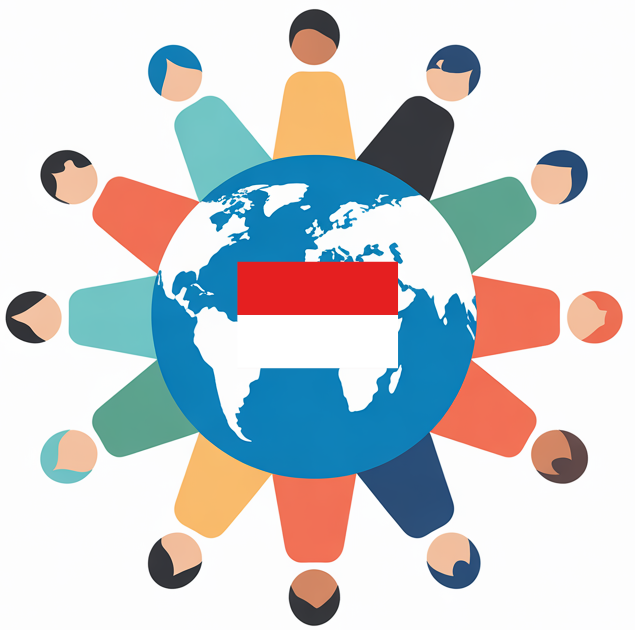 Around the Globe mit Flagge